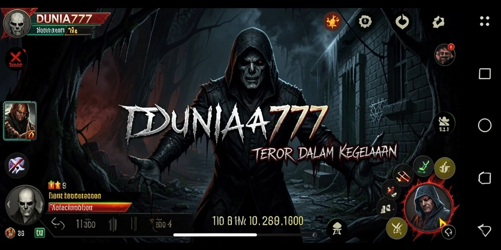 Screenshot gameplay DUNIA777 yang menampilkan momen horor yang mencekam.
