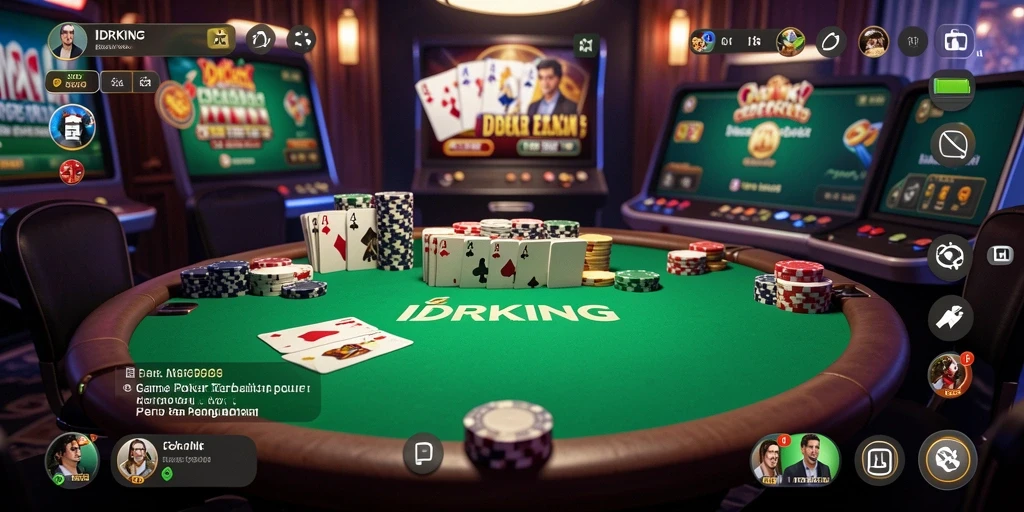 Screenshot gameplay IDRKING yang menunjukkan momen seru permainan Poker.