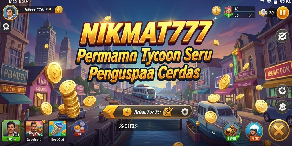 Tampilan gameplay menarik dari NIKMAT777 dengan elemen Tycoon.