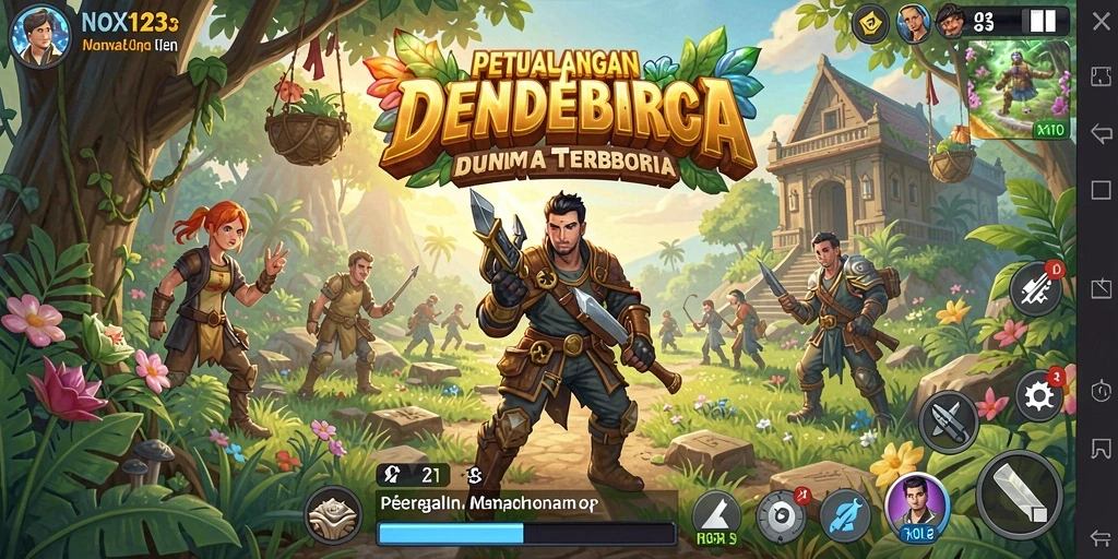 Tampilan gameplay Open World dari NOX123 yang menakjubkan.