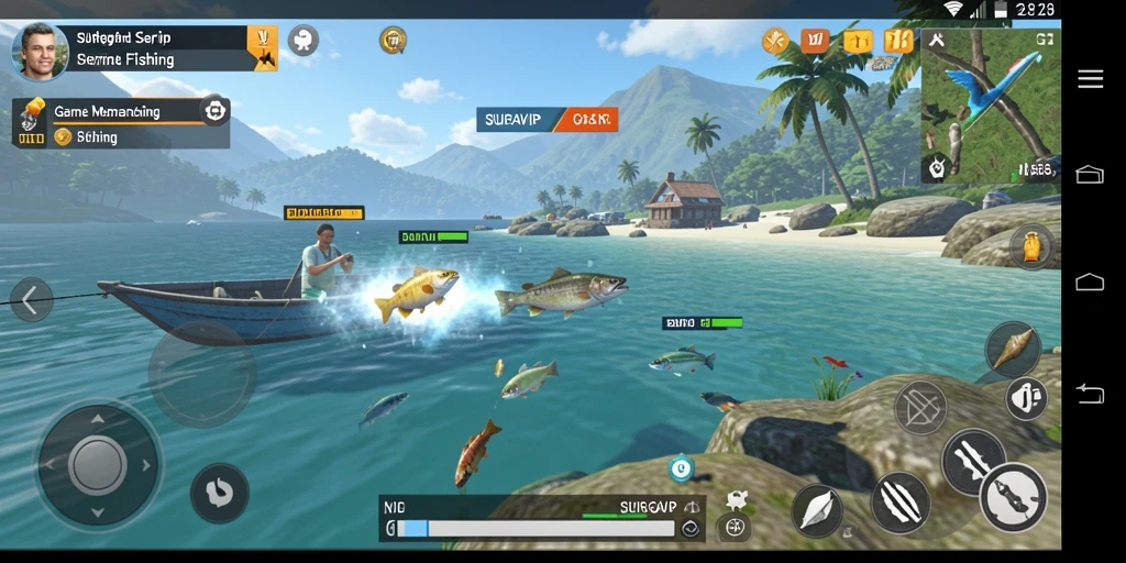 Tampilan gameplay memancing yang menakjubkan di SURGAVIP.